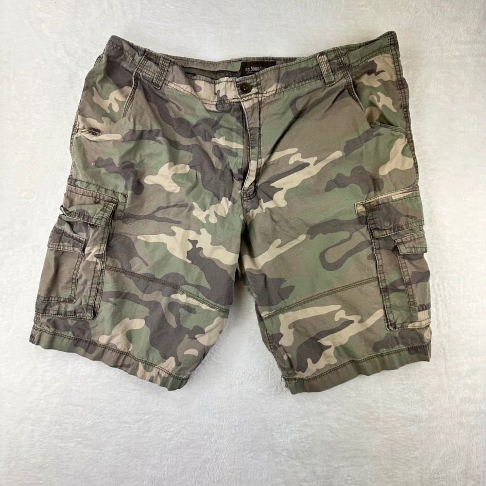 No‎ Boundaries Cargo Shorts Mens 40 Green Camo Ripstop Tactical Utility Cotton